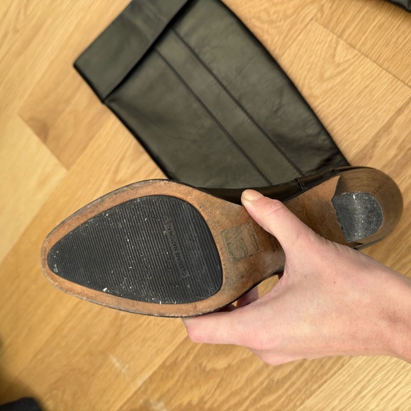 Costume National Tall Black Leather Boots - Picture 4 of 4